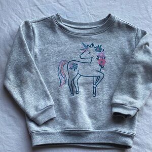 Charming Gray Kids Sweatshirt with Unicorn Design